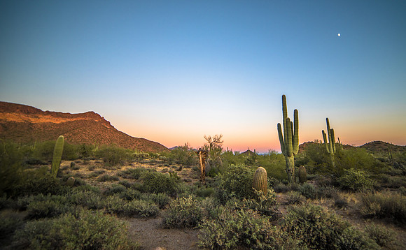 Arizona Sunset with Moon 2