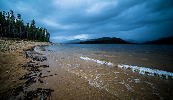 Rainy Turqoise Lake_