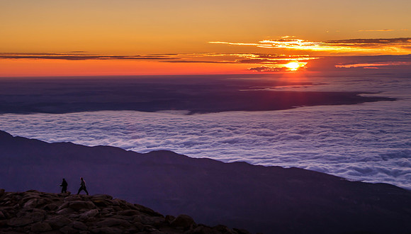 Sunrise on Pikes Peak Summit